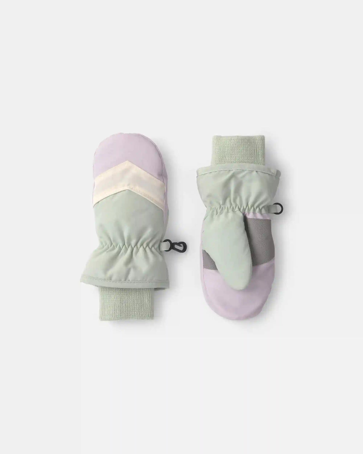 Toddler Girl Color Block Ski Mittens - Green/White/Purple