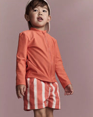 Toddler Boy Striped Swim Trunks - Orange