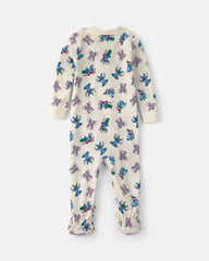 Baby 1-Piece Stitch Christmas 2-Way Zip 100% Cotton Snug Fit Footed Pajama - Ivory