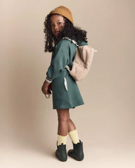 Toddler Girl Long-Sleeve Hooded Sweatshirt Dress - Green