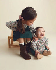 Toddler Girl 2-Piece Floral Corduroy Long-Sleeve Dress Set