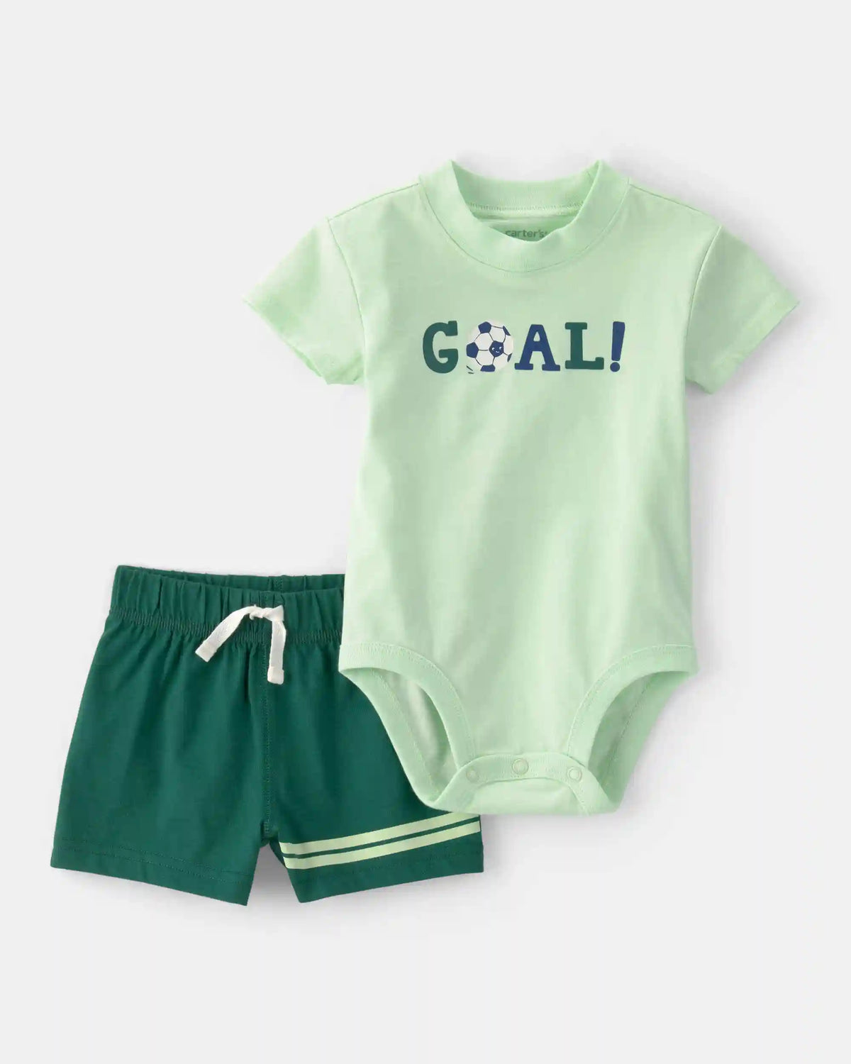 Baby Boy 2-Piece Soccer Goal Short-Sleeve Bodysuit & Short Set - Green
