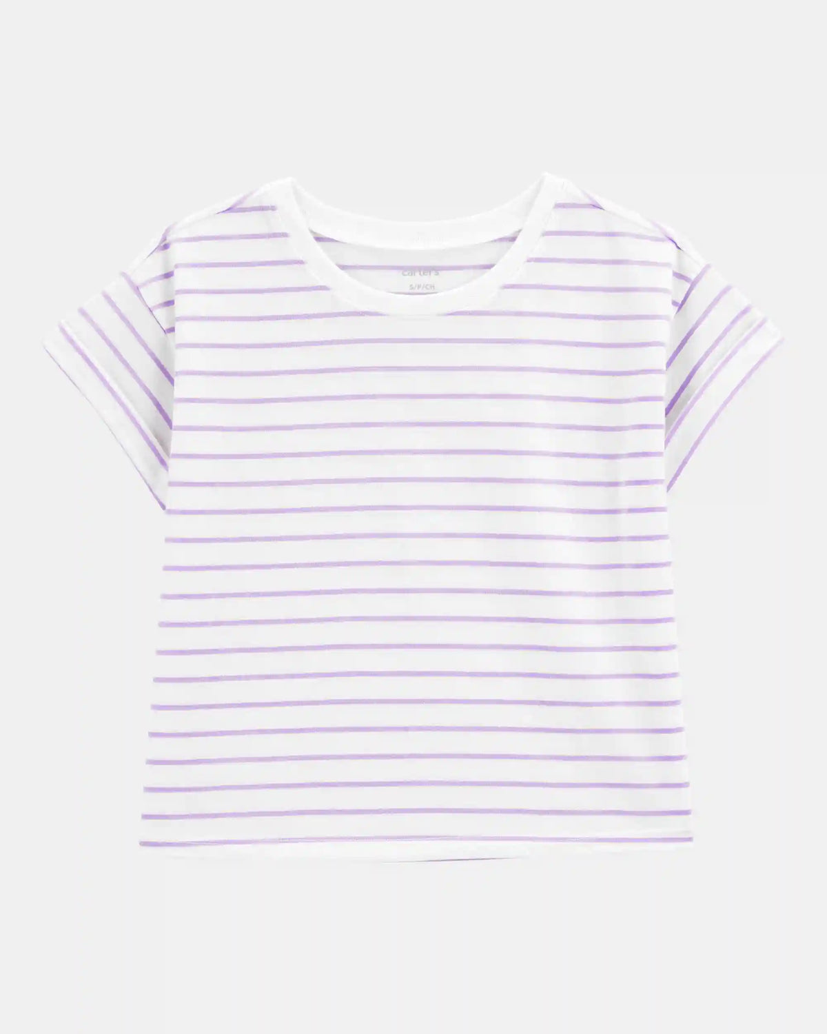 Kid Striped Short-Sleeve Fashion Top - Purple