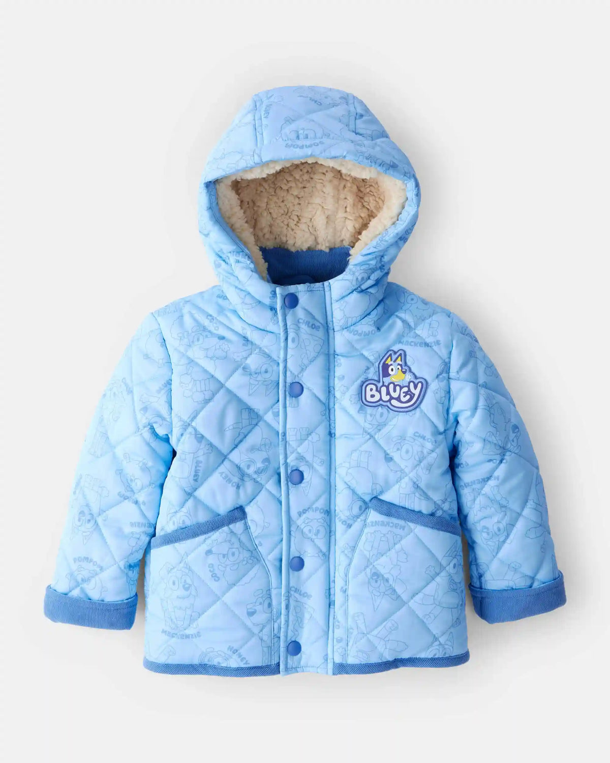 Toddler Bluey™ Hooded Heavyweight Winter Jacket - Blue