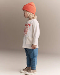 Toddler 'Crispy Rice Bowl' Long-Sleeve Relaxed Graphic Tee - Cream