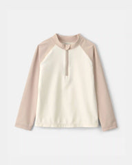 Toddler Boy Colorblock Rashguard - Tan/Ivory