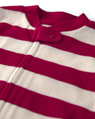 Baby Organic Cotton Ribbed Sleep & Play Pajamas in Stripes