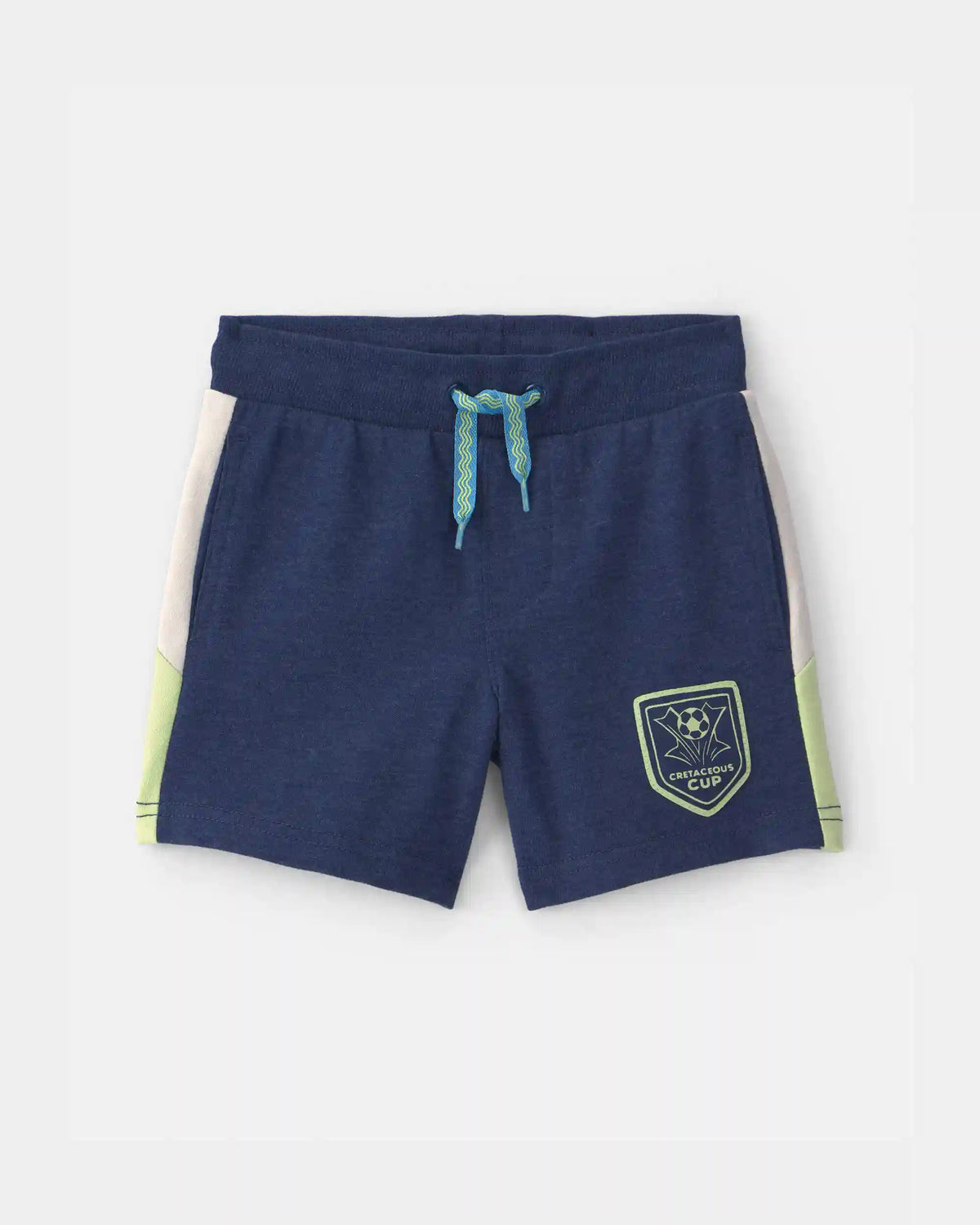 Toddler Boy Dinosaur Soccer French Terry Shorts - Navy Blue