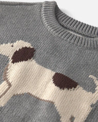 Toddler Organic Cotton Dog Sweater Knit Pullover