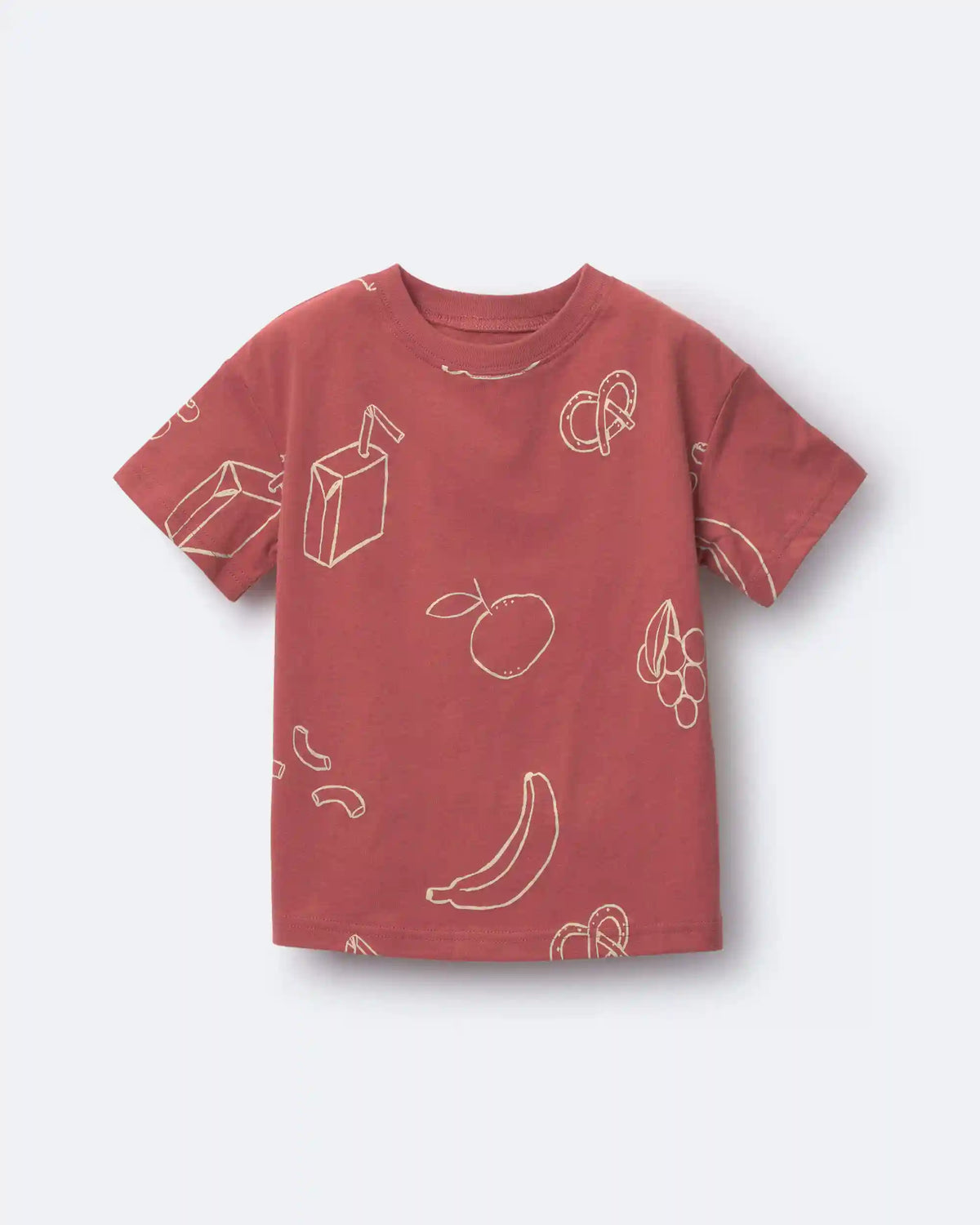 Toddler Relaxed Tee in Snack Print - Red