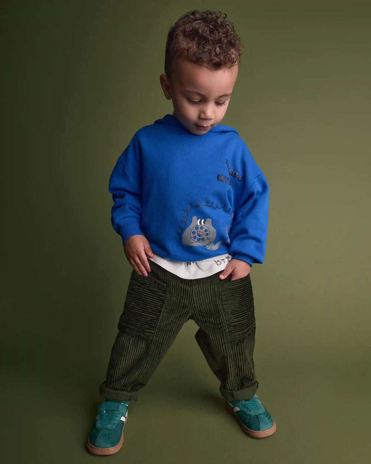 Toddler 'Talking To Myself' Phone Hoodie - Royal Blue
