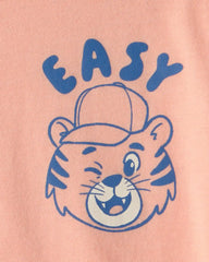 Toddler Tiger Graphic Tee - Coral