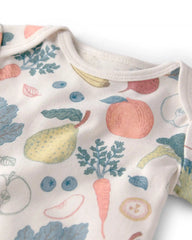 Baby 3-Pack Organic Cotton Bodysuits in Veggie Fruit Print