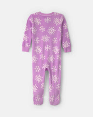 Toddler Girl 1-Piece Penguin DreamPlush Snug Fit Footed Pajama - Purple
