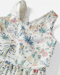 Toddler Girl Recycled Swimsuit in Tropical Paradise
