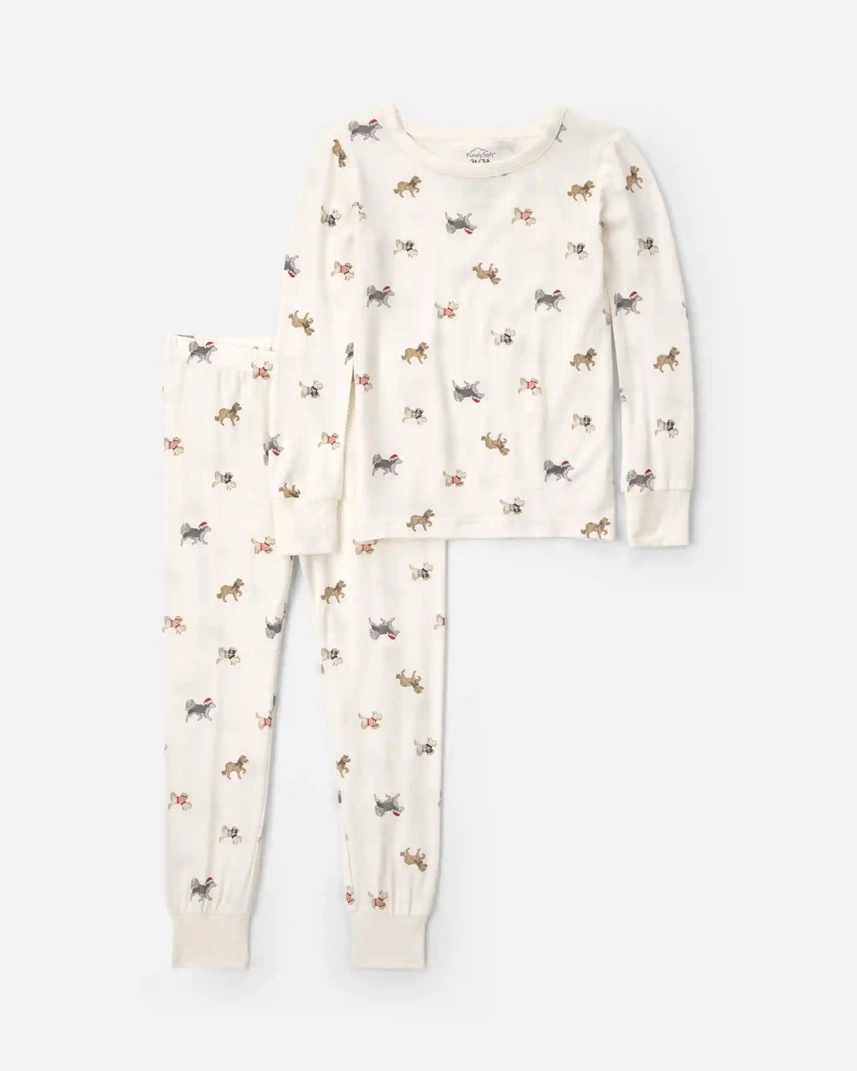 Toddler 2-Piece Dog PurelySoft™ Snug Fit Pajama Set - Cream
