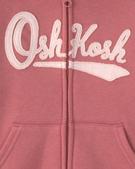 Toddler Girl OshKosh Logo Fleece Zip-Up Hoodie - Pink