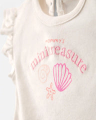 Baby Girl 2-Piece 'Mommy's Mini Treasure' Shell Bodysuit & Pant Set - Pink/Ivory