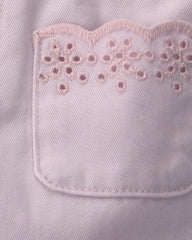 Baby Girl Straight-Leg Scalloped Pocket Pants - Purple