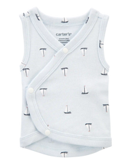 Baby Boy Preemie Sailboat Tank - Blue