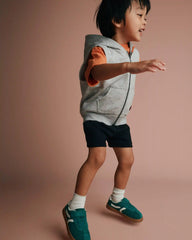 Toddler Boy French Terry Hooded Vest with Pocket - Heather Grey