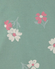 Baby Girl 3-Piece Heart Floral Long-Sleeve Bodysuit & Pant Set - Green/Cream