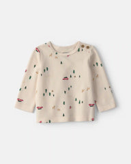 Baby Girl 3-Piece Christmas Tree Long-Sleeve Sweater Dress Set - Red/Cream