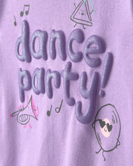 Baby Girl Dance 100% Cotton 4-Piece Pajama Set - Purple/Ivory