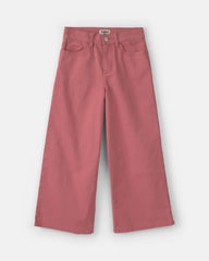 Girls Cropped Wide-Leg Pants - Red
