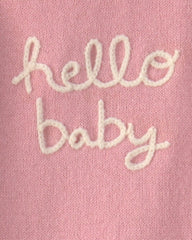 Baby Girl 2-Piece 'Hello Baby' Long-Sleeve Top & Pant Set - Pink
