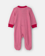 Baby Reindeer 100% Cotton 2-Way Zip Sleep & Play Pajamas - Red