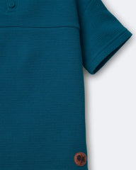 Toddler Boy Henley Tee - Teal
