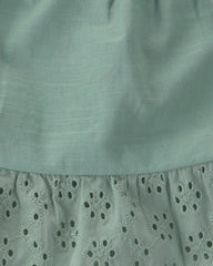 Baby Girl 2-Piece Eyelet Tank Top & Short Set - Green
