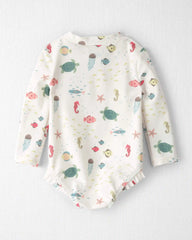 Baby Girl Recycled Rashguard Swimsuit in Under the Sea