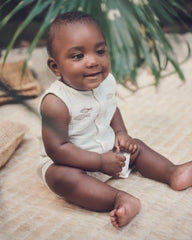 Baby Organic Cotton Gauze Embroidered Romper
