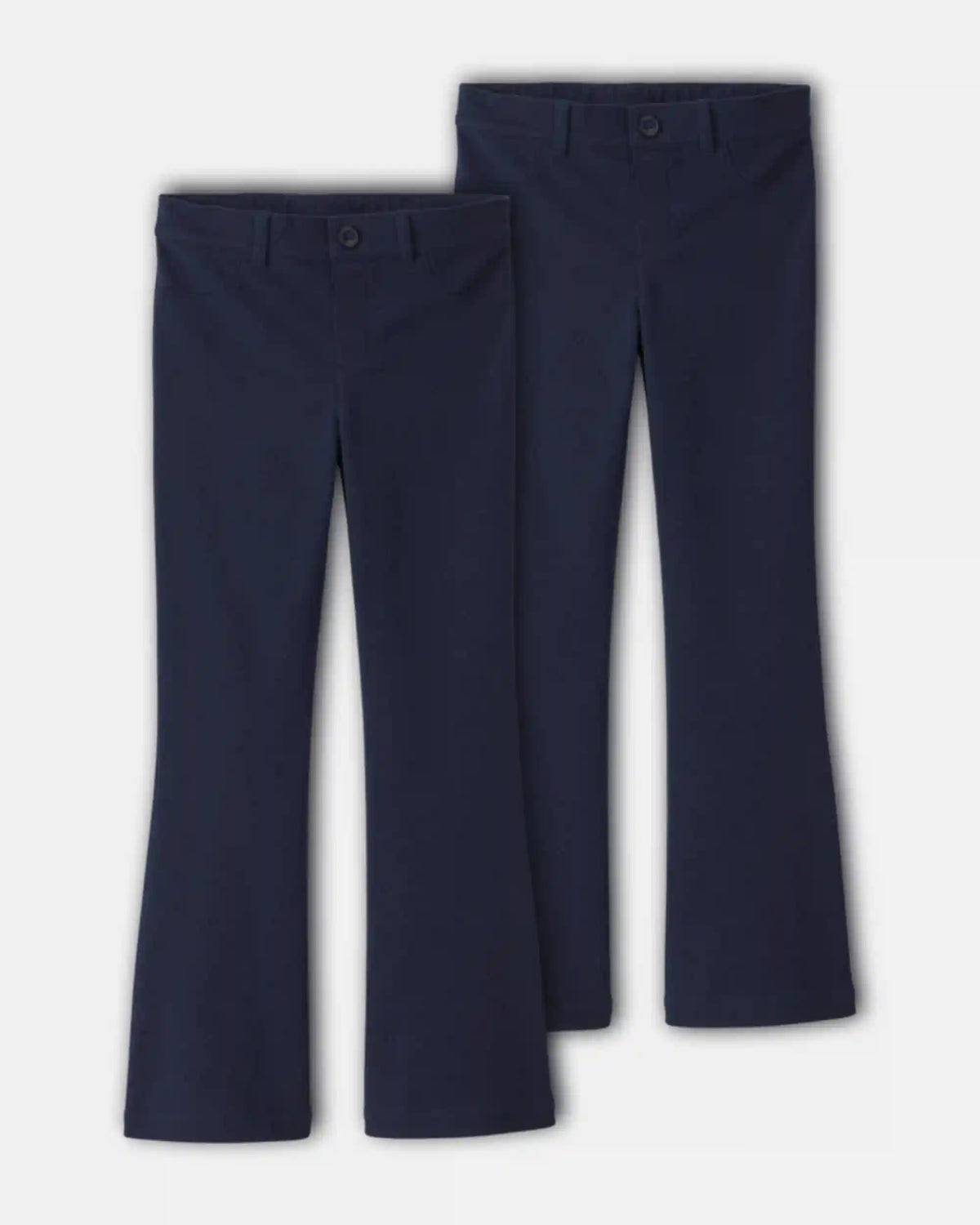 Girls 2-Pack Uniform Ponte Flare Pants - Navy