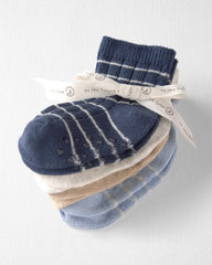 Baby 4-Pack Ankle Socks in Stripes Made with Organic Cotton