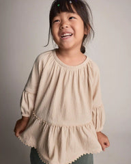Toddler Girl Ruffle Top - Khaki