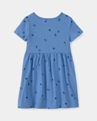 Toddler Girl Seashell Short-Sleeve Dress - Blue