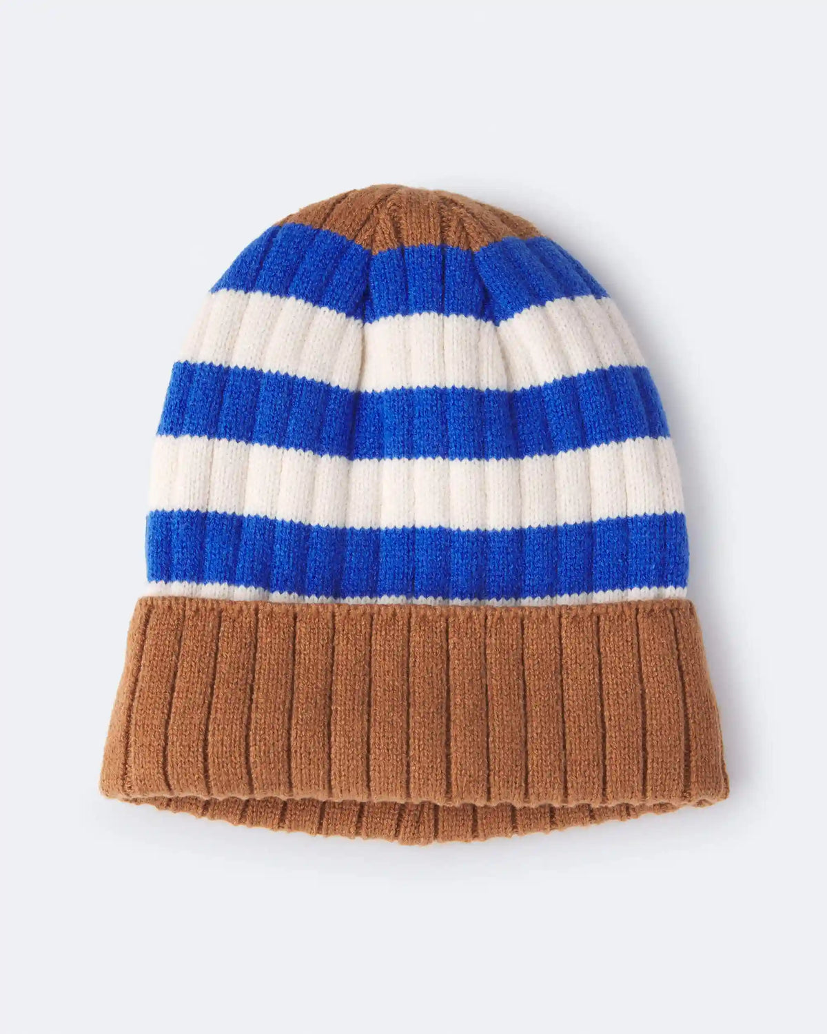 Toddler Striped Beanie - Brown/Blue/White