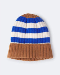 Toddler Striped Beanie - Brown/Blue/White
