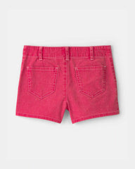 Girls Stretch Twill Shorts - Red