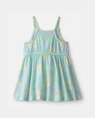 Toddler Girl Coral Reef Ruffle Dress - Blue/Green