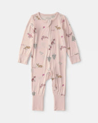 Baby Girl Woodland PurelySoft™ 2-Way Zip Sleep & Play Pajamas - Pink