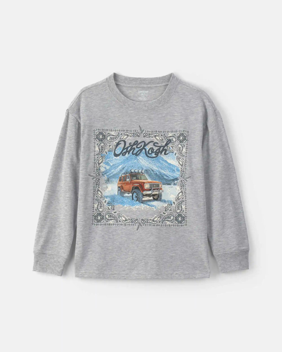 Boys 'OshKosh' Car Long-Sleeve Graphic Tee - Grey