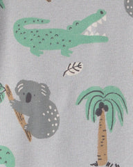 Baby 2-Piece Organic Cotton Ribbed Pajama Set in Aussie Friends Print