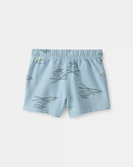Baby Boy Helicopter French Terry Shorts - Blue