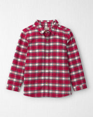 Boys Organic Cotton Flannel Button-Down Shirt