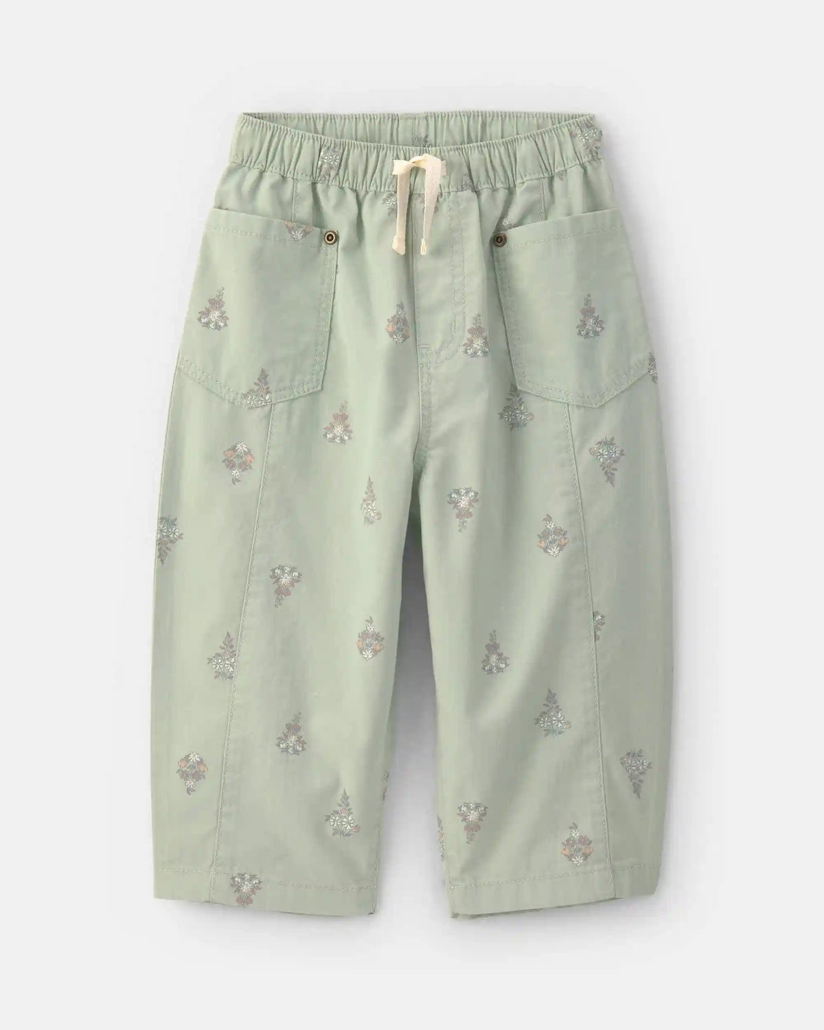 Toddler Girl Floral Barrel Pants - Green