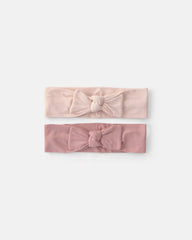 Baby Girl 2-Pack Bow PurelySoft™ Headwraps - Pink